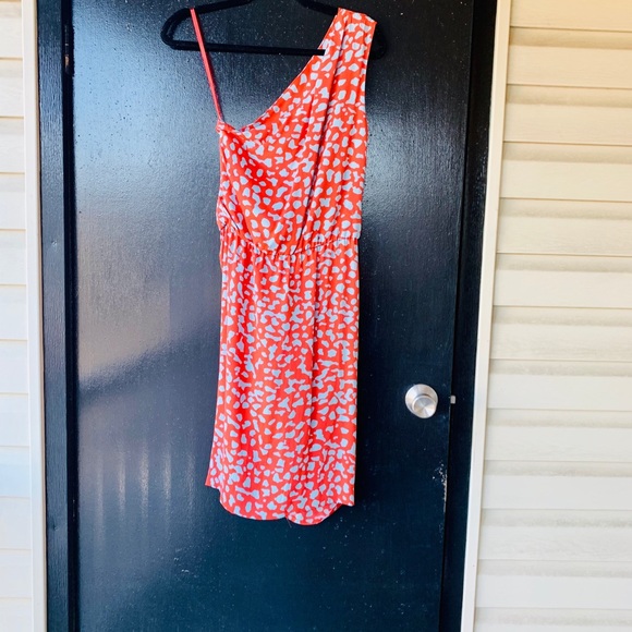 DVF Coral & Blue Agatha Silk Dress - Picture 5 of 5